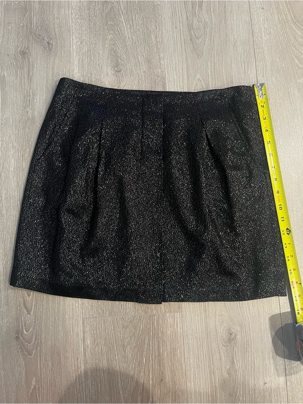 Vince Metallic Black Pleated Skirt